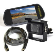 backup camera system with clip-on rear view mirror monitor