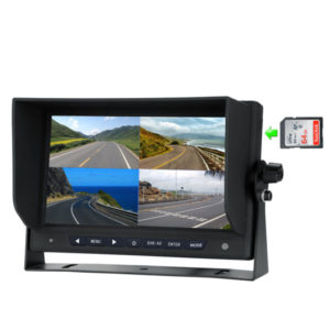quad view rear view monitor with built-in DVR